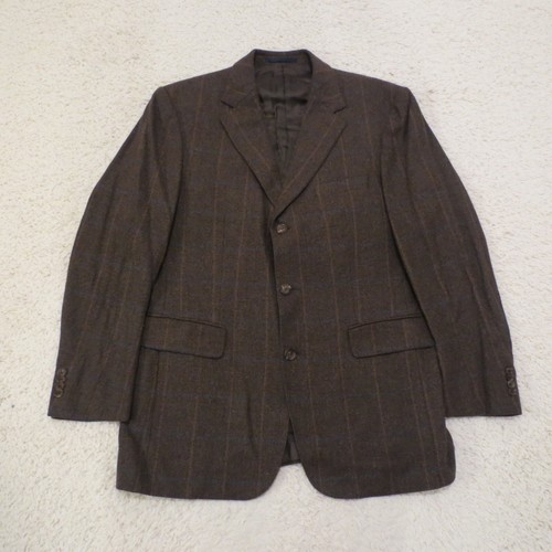 Cappotto sportivo Burberry uomo 42L 42 lungo marrone giacca a quadri lana cashmere