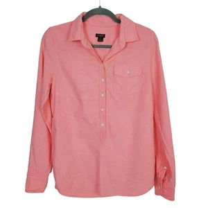 J. Crew Factory X Small Women's 3/4 Button Down Shirt 100% Cotton Peach Preppy - Picture 1 of 8