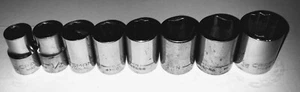 SET OF 8 CRAFTSMAN G SERIES 1/2" DR  SOCKETS 7/16" to 15/16" 12  POINT CLEAN - Picture 1 of 3