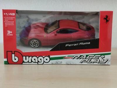 Ferrari Roma Burago Modellino Auto Scala 1:43 Race + Play Rosso - Immagine 1 di 4
