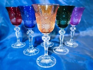 Vasos multicolores corte sake, vodka cristal bohemia 6 piezas. - Imagen 1 de 5