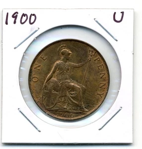 Great Britain. One Penny. 1900 Uncirculated Brown with Red - Picture 1 of 2