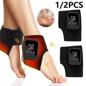 2/1 Par Masajeador Eléctrico de Pie Tobillo Alivio del Dolor 3 Modos Vibración Compresa Caliente - Imagen 1 de 21