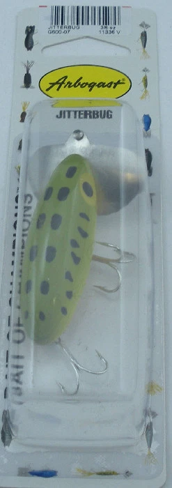 G600 Arbogast Jitterbug 3/8 Oz Frog/yellow Belly Fishing Lure