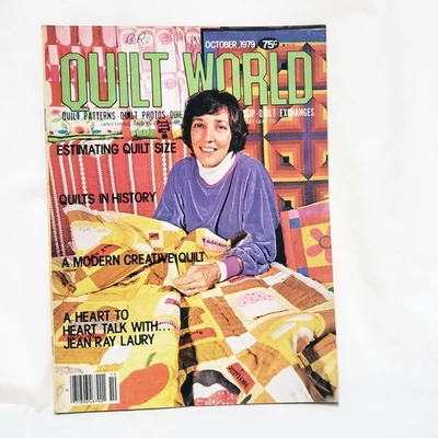 Quilt World Magazine October 1979 Modern Creative Heart to Heart Basket of Roses - Image 1 of 4
