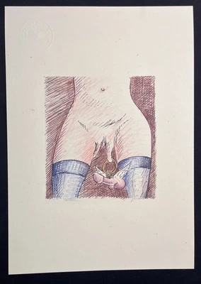 Erotic Art print "Erotische Groteske - Meine Vagina mit Intim Piercing" lick her - Bild 1 von 2