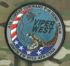 USAF⭐F-16 FIGHTING FALCON vêlkrö ⭐SWIRL PATCH: ⭐DEMO TEAM⭐388TH FW VIPER WEST - Picture 1 of 11