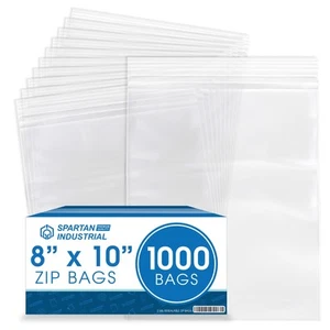 - 8” X 10” (1000 Count) Quart Clear Reclosable Zip Plastic Poly Bags with Res... - Bild 1 von 7