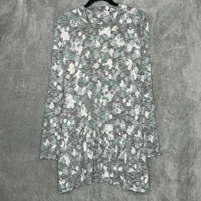 Camisa Top Logo Lori Goldstein XL Gris Camuflaje Manga Larga Cuello Alto Elastizada Foto 1 de 4