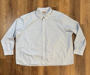 Duluth Trading Co. Wrinkle Fighter Mens 4XL Blue Check Long Sleeve Button Down - Picture 1 of 7