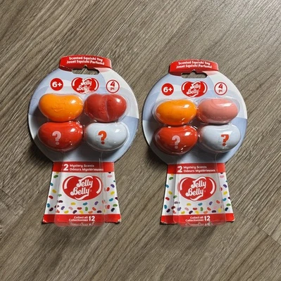 Lotto di 2 nuove confezioni di 4 JELLY BELLY Squishy giocattoli sensoriali profumati 2 Mystery Scent - Immagine 1 di 3
