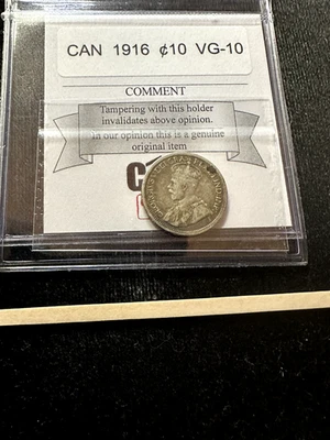 1916  Coin Mart Graded Canadian Ten ¢10 Cent**VG-10** - Image 1 of 4