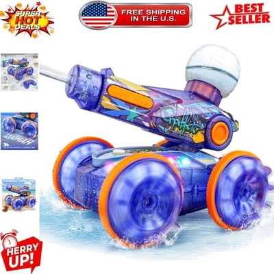 Light-Up Amphibious Remote Control Car & Boat - Waterproof Fun for Kids 6-12 - Image 1 of 4