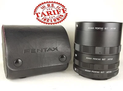 [MINT w/ Case] Pentax 6x7 67 Auto Extension Tube Ring Set 1 & 2 $ 3 From JAPAN - Image 1 of 4