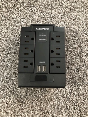 Cyber Power 6 Outlet 2 USB Surge Protector - NEW - Image 1 of 2