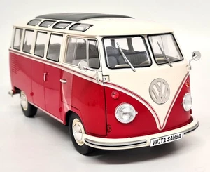 Solido 1/18 Volkswagen T1 Splitscreen Camper Bus Red Samba Diecast model car - Picture 1 of 8