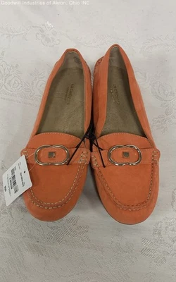 Mocasines planos Antonia de gamuza sintética naranja coral Liz Claiborne para mujer talla 8 W nuevos con etiquetas Foto 1 de 4
