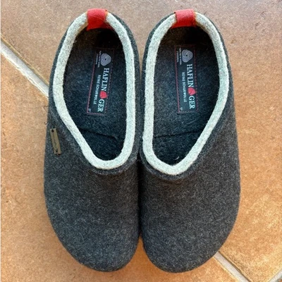 Zuecos Haflinger Gris Fieltro Lana Grizzly "Kris" - Zapatillas Suela Dura talla 6/EU37 Foto 1 de 4