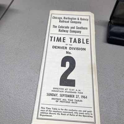 1964 C&S Colorado & Southern Railroad Employee Time Table No 2 Denver - Image 1 of 4