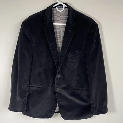 Blazer Chaqueta Abrigo Deportivo de Pana Negra Saddlebred Para Hombres 44R Preppy Fiesta de Vacaciones Foto 1 de 4