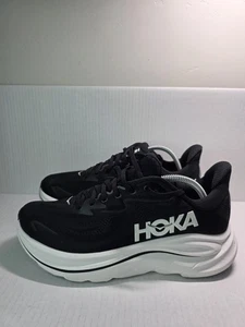 Hoka One One Clifton 10 Mens Size 9 Black White Running Walking Shoes Sneakers - Picture 1 of 7