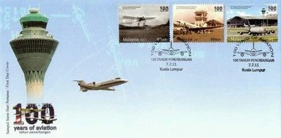 *ENVÍO GRATUITO 100 años de aviación Malasia 2011 avión transporte aeropuerto (FDC) Foto 1 de 4