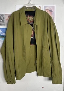 Baracuta Green Utility Bomber Jacket Cotton Blend W Nylon Size L Large Men Retro - Picture 1 of 6