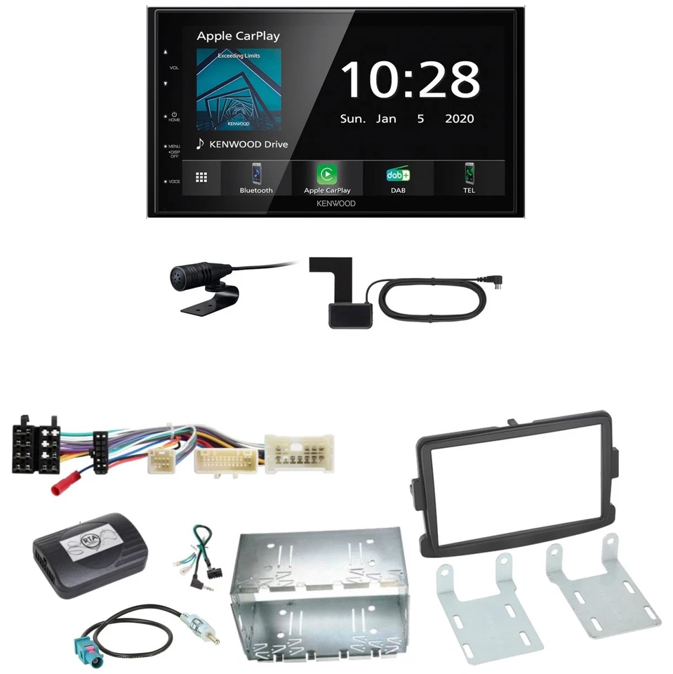 Kenwood DMX5020DABS Android Auto CarPlay Einbauset für Dacia Dokker Sandero - Bild 1 von 1