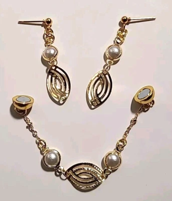 TONNER TYLER & FRIENDS HANDMADE 18KT GOLD PLATED EARRINGS NECKLACE UNBRANDED B1 - Image 1 of 4