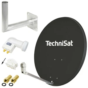 SAT Anlage TechniSat 80cm Schüssel + LogiSat Twin LNB Wandhalter 35cm HDTV HD d - Bild 1 von 7