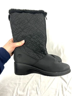 TOTES Jonie Botas de Nieve Negras Acolchadas Piel Impermeables Mujer’s Talla 11 Foto 1 de 4