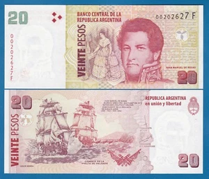 Argentina 20 Pesos P 355a Series "F" UNC ( P 355 a ) - Picture 1 of 1