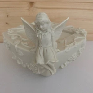 Retired PARTYLITE Enchantment Fairy Bisque Porcelain Pillar Candle Holder - Picture 1 of 9
