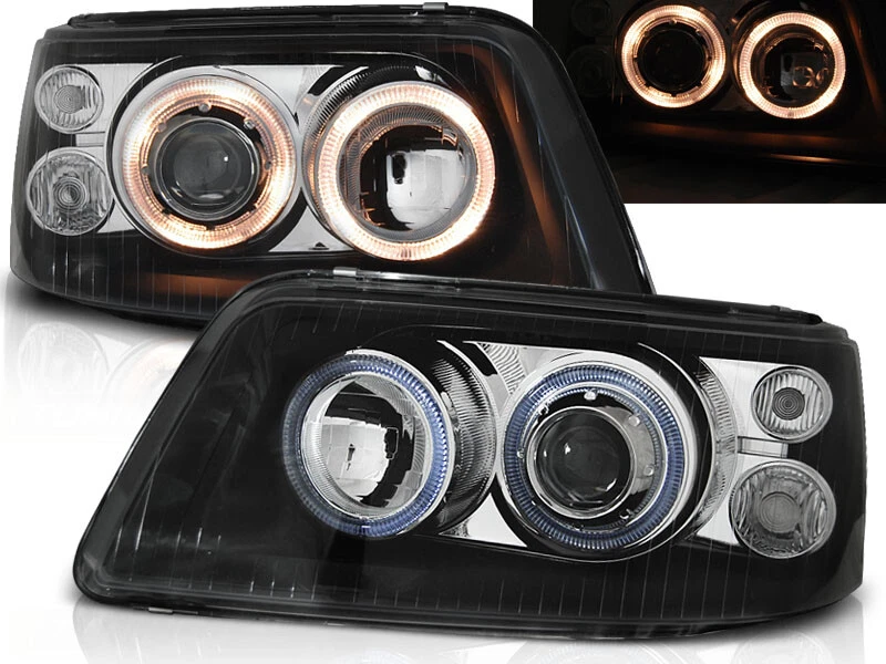 VW T5 2003 2004 2005 2006 2007 2008 2009 HEADLIGHTS LPVWE5 ANGEL EYES - Image 1 of 1