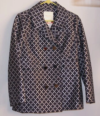 Traje Chaqueta y Falda Kate Spade Azul Marino y Plateado Metálico Talla 8 Foto 1 de 4