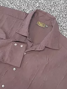 Monzini Collection Mens Long Sleeve Purple Polyester Vintage USA Made Size XXL - Picture 1 of 8