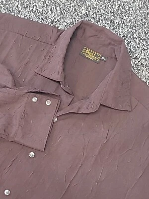 Monzini Collection Mens Long Sleeve Purple Polyester Vintage USA Made Size XXL - Image 1 of 4