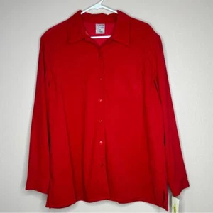 Vintage Allison Daley NWT Thick Red Button Up Size 18 NICE Elegant Looking Top - Picture 1 of 7