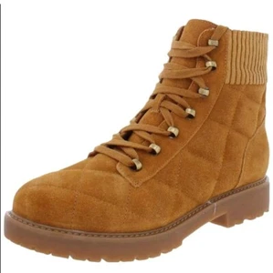 Easy Spirit Lakely Suede Quilted Lace Up Combat Boots Medium Brown Size 7m - Picture 1 of 9