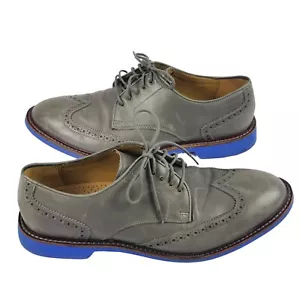 Zapatos de vestir Cole Haan gris punta de ala para hombre con suela azul talla 9,5 M C12200 - Imagen 1 de 9