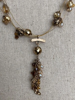 "Collar gargantilla con cable Chico's colores ámbar brillante y cobre 16-19""" Foto 1 de 4