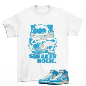 Sneaker Holic Shirt White to Match Jordan 1 Retro UNC Reimagined DZ5485-402 - Foto 1 di 2