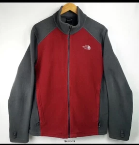 The North Face Fleece Jacket Mens XL Red Vintage Full Zip Coat - Picture 1 of 8