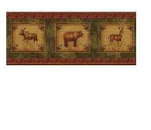 Warner Adirondack Collage Rustic Lodge Theme Wallpaper Border FG35521B - Picture 1 of 1