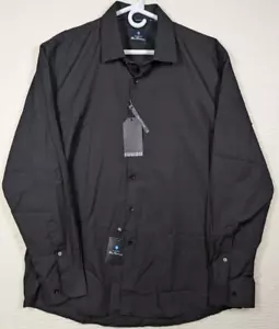 Ben Sherman Dress Shirt Mens Sz XL 17/17.5 34/35 Black Slim Fit Diamond Print - Picture 1 of 15