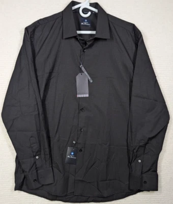 Camisa de Vestir Ben Sherman Para Hombre Talla XL 17/17.5 34/35 Negra Calce Ajustado Estampado Diamante Foto 1 de 4