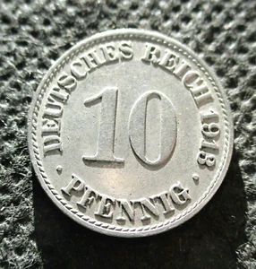 OLD COIN OF GERMANY 10 DEUTSCHES REICH PFENNIG 1913 A BERLIN GERMAN EMPIRE - Picture 1 of 2