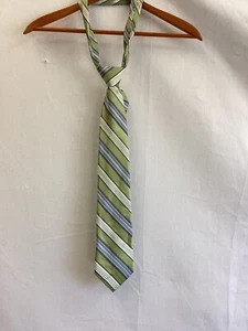 Jones New York Silk Tie Necktie Mens Green Blue White Stripe 100% Silk - Picture 1 of 8
