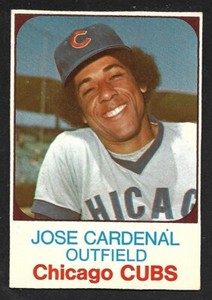 1975 HOSTESS SINGLES #65  Jose Cardenal  CHICAGO CUBS  ( No Stains )  EX-MINT  A