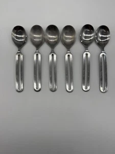 6 Cycles by Stanley Roberts Stainless Teaspoons Spoons Flatware Crown Logo - Picture 1 of 8